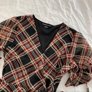 COPY - Wednesday’s girl midi wrap dress in check